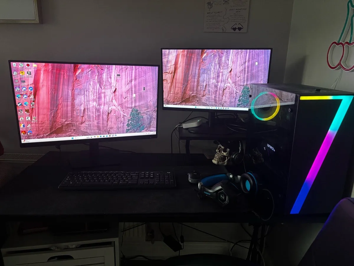 Gaming PC Setup 2 Monitor 16GB RAM 11VRAM - Image 1