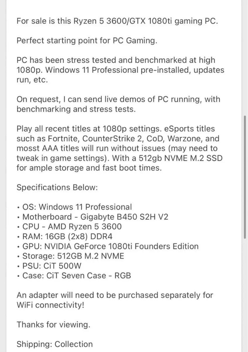 Gaming PC Setup 2 Monitor 16GB RAM 11VRAM - Image 2