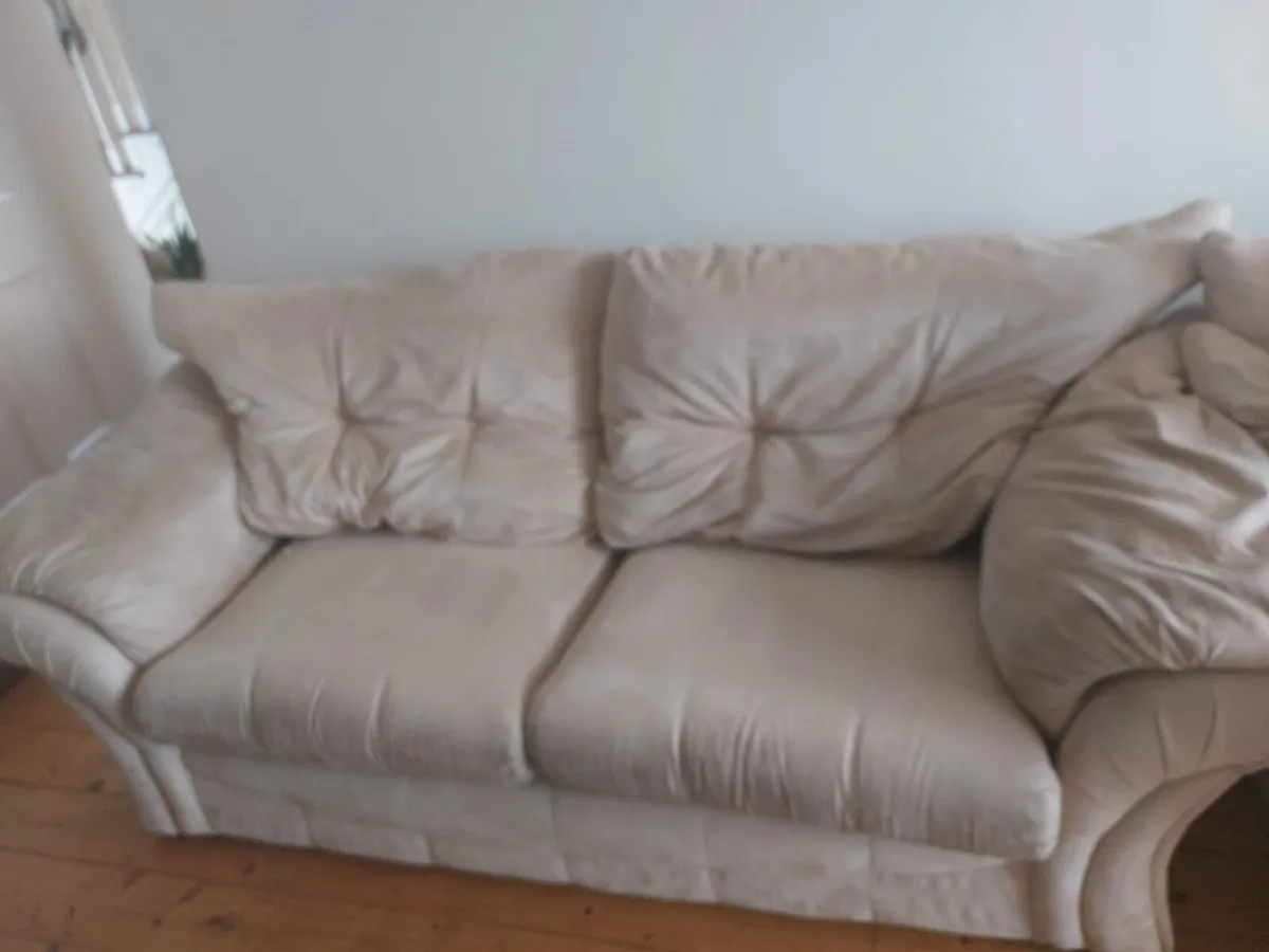 Cream Suede Couch