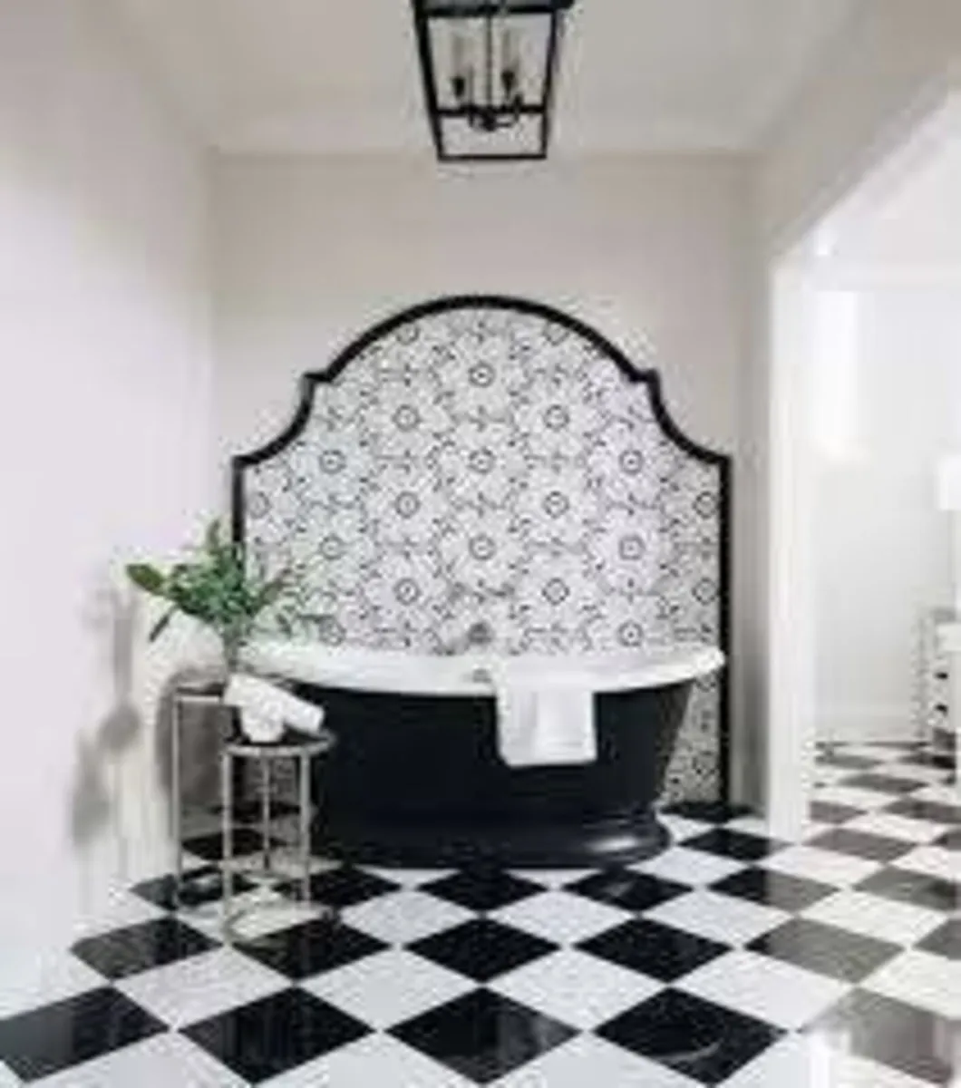 26 New Bath Room WC Tiles + 1 New Shower Curtain. - Image 1