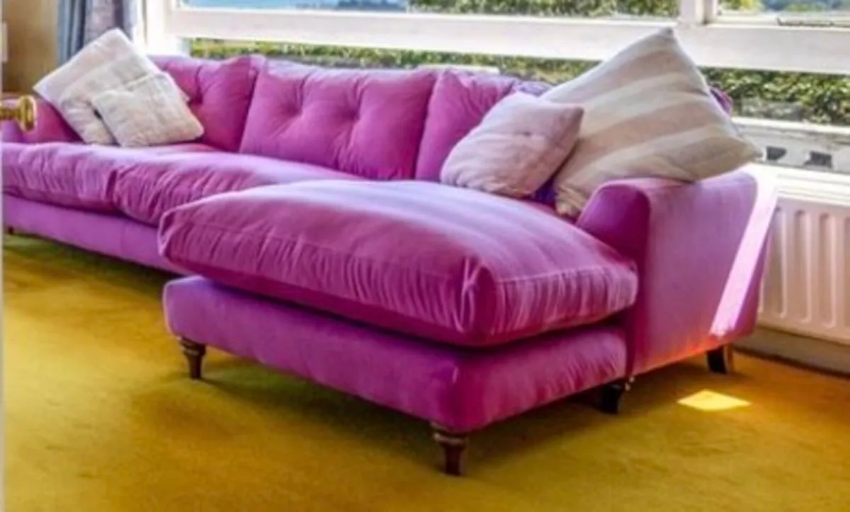 3 Seater Couch/Sofa from DFS in faded pink - Image 1