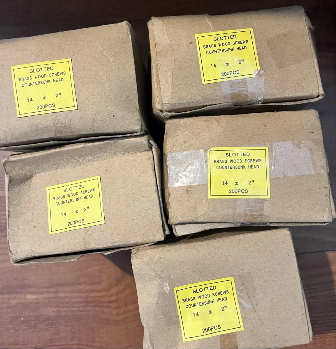 5 new brass wood screws packs - Image 2