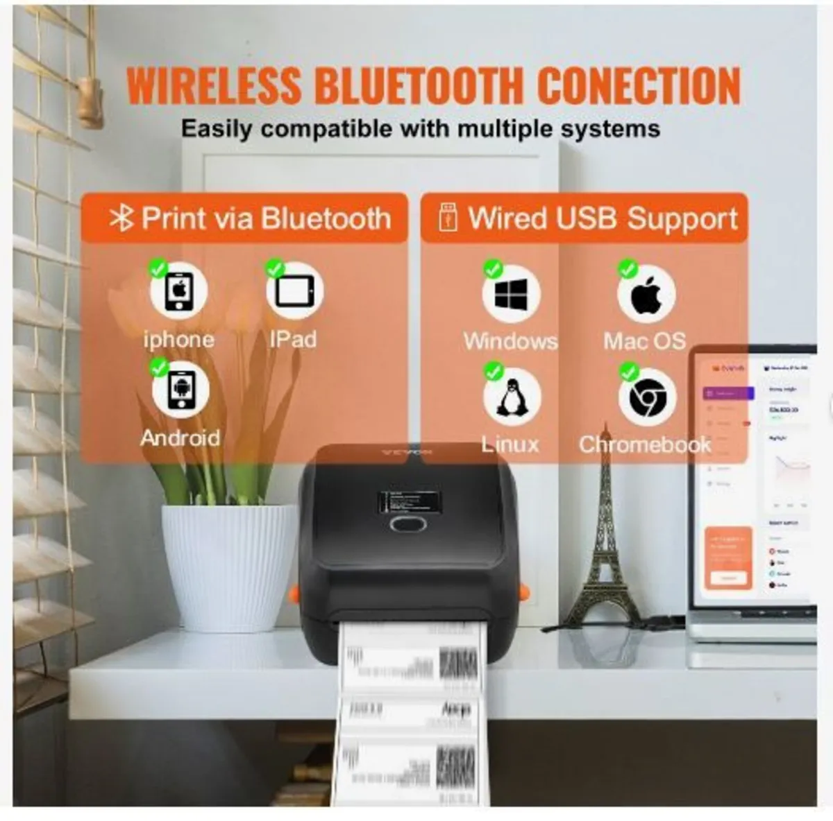 Thermal Label Printer, 300DPI for 4x6 Mailing - Image 2