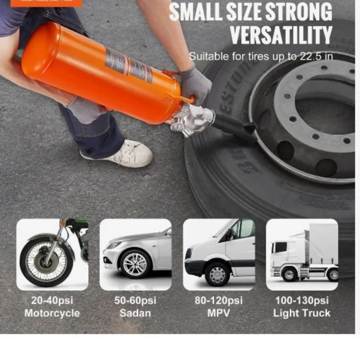 Tire Seater, 2.1 Gal/8 L Air Tire Blaster - Image 1
