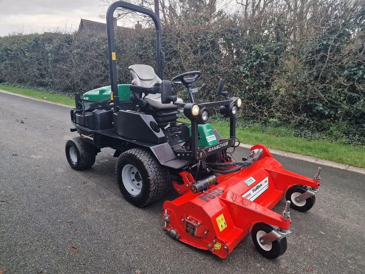 Ransomes HR300 ride on mower with Trimax flail - Image 1
