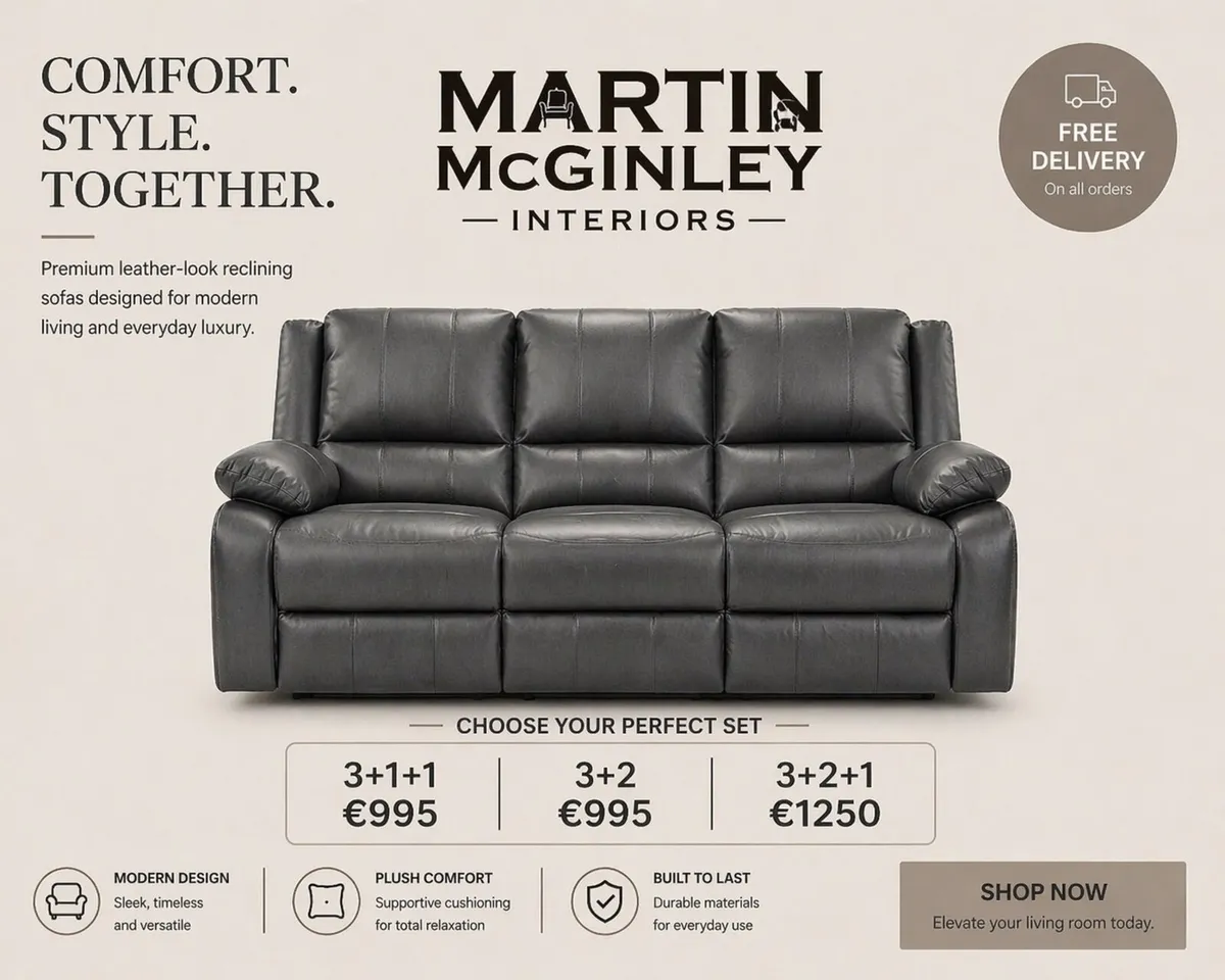 3+2 & 3+1+1 Larson Leather Recliners - Image 2