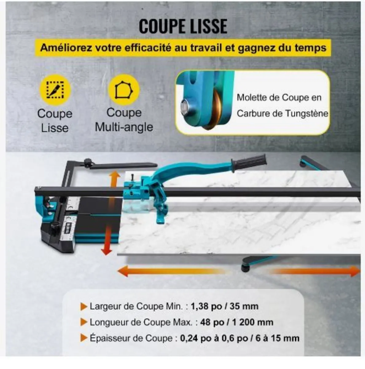 47 Inch Tile Cutter Single Rail Double Brackets - Image 4