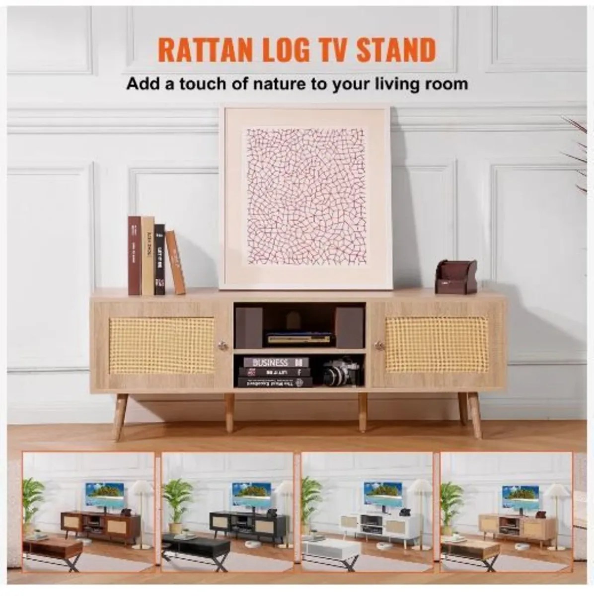 Rattan TV Stand for 65" (165.1 cm) - Image 4