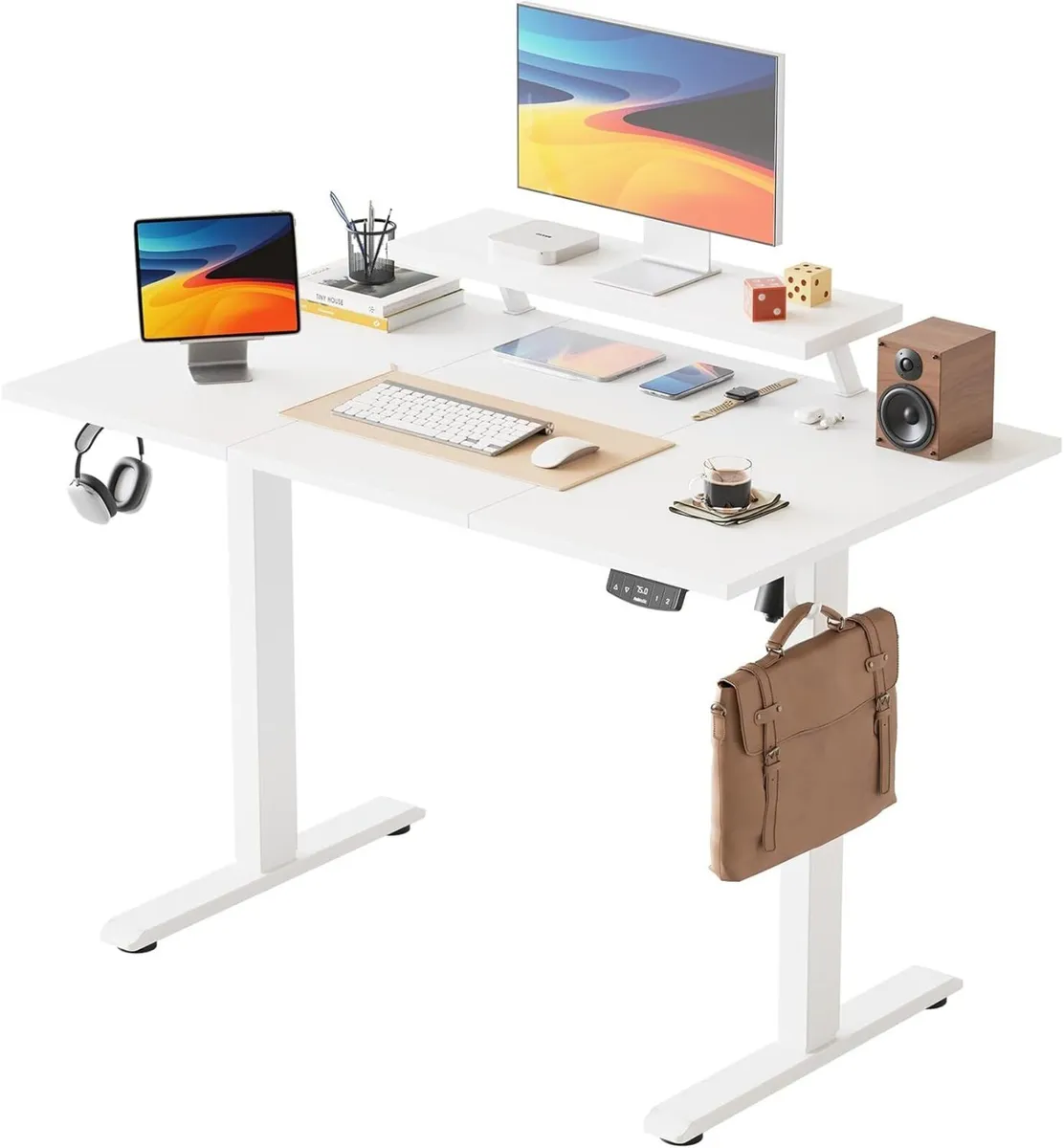 Electric Standing Desk with Movable Monitor Stand - Image 1