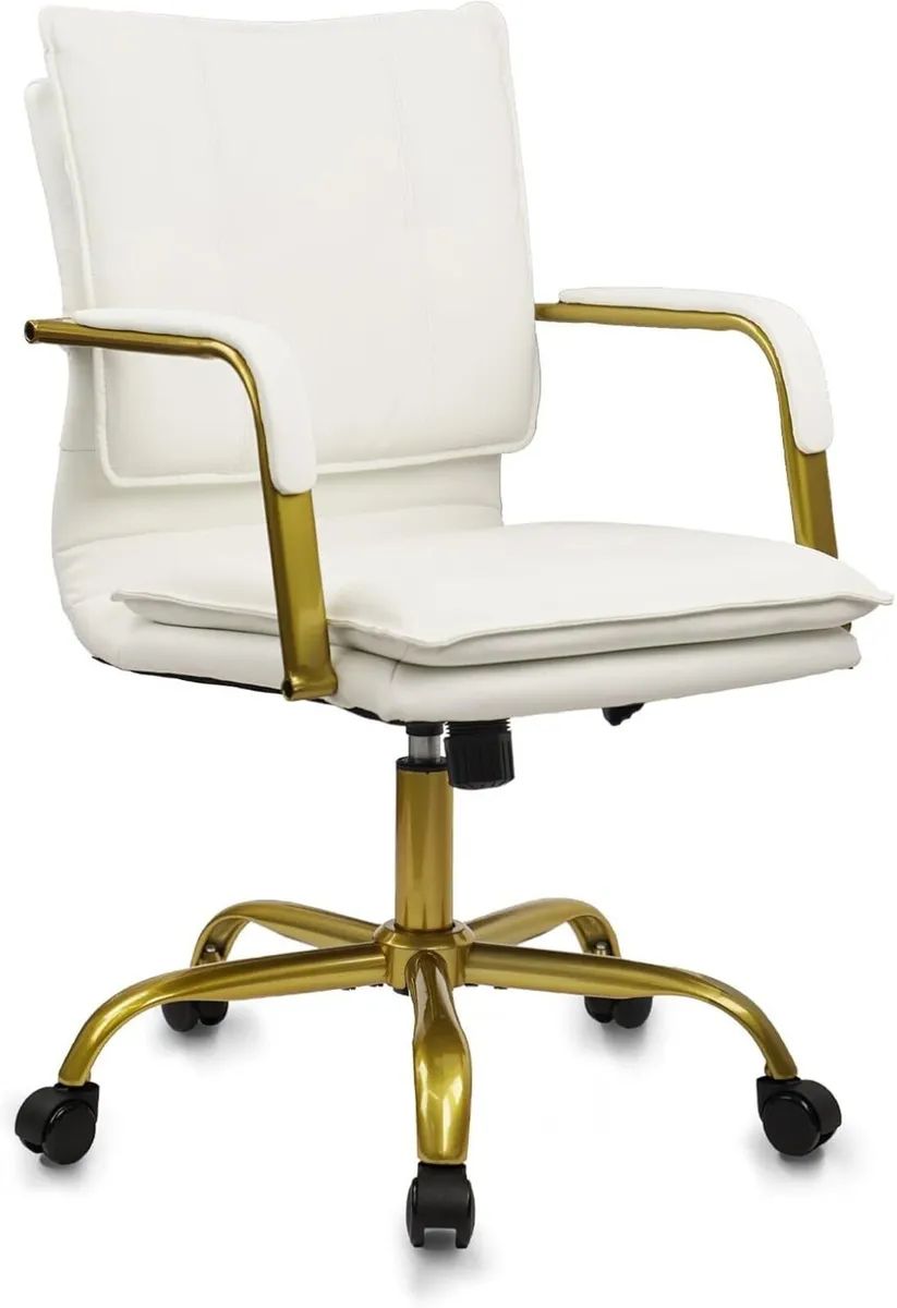 Leather Home Office Chair Adjustable Height - Image 1