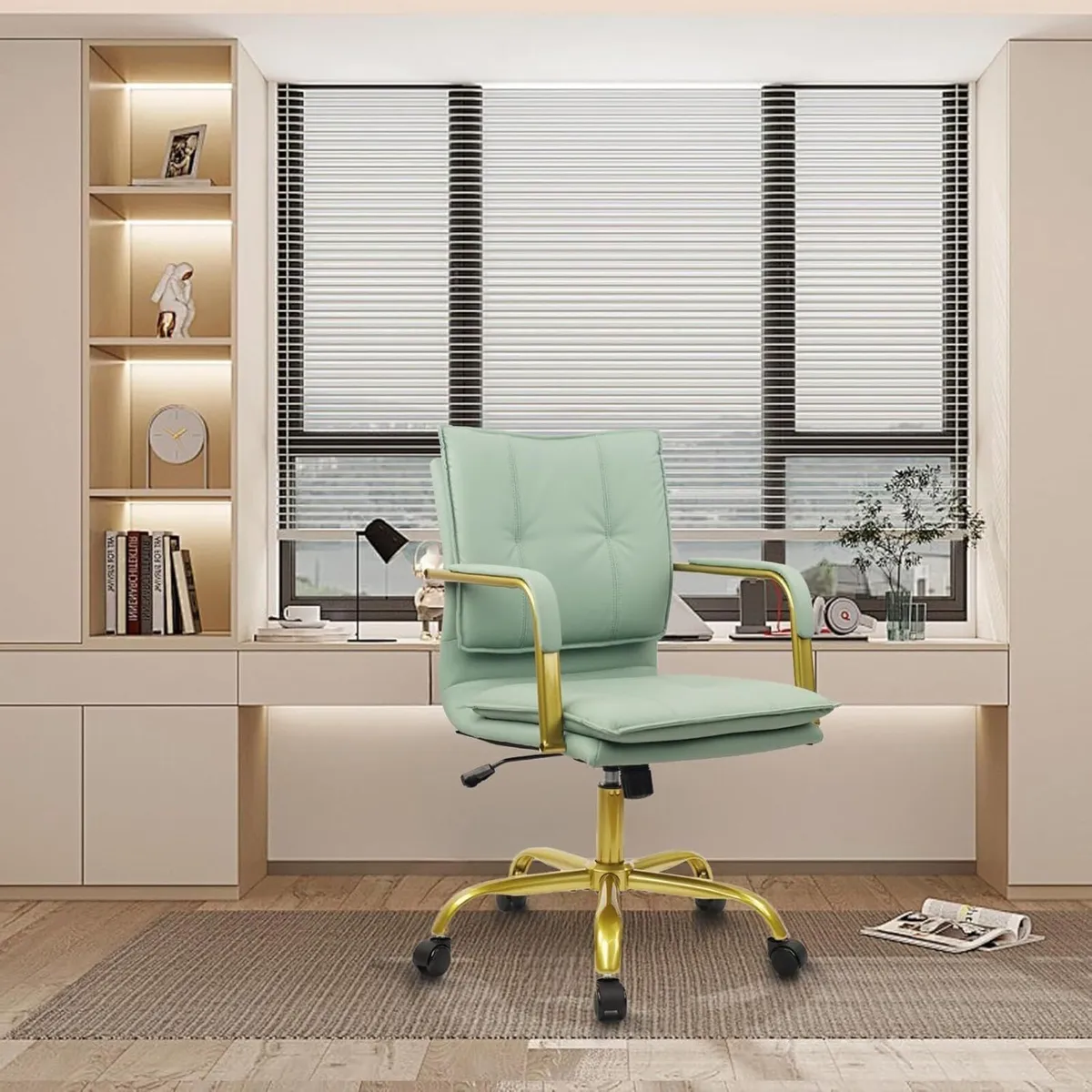 Leather Home Office Chair Adjustable Height - Image 4