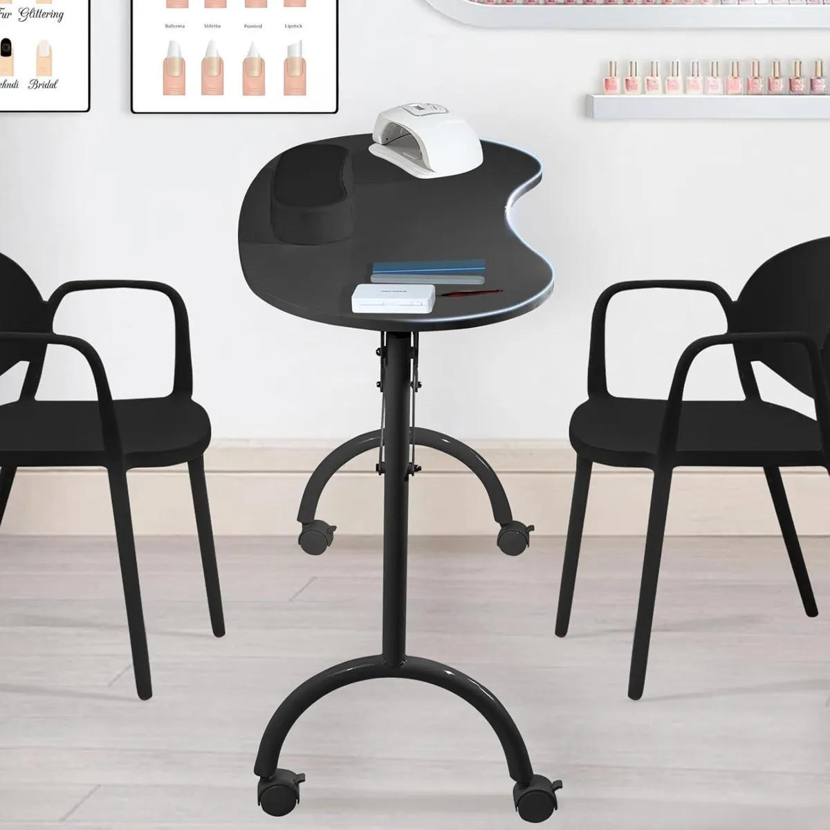 Protable Nail Desk with Drawer Foldable Manicure - Image 2