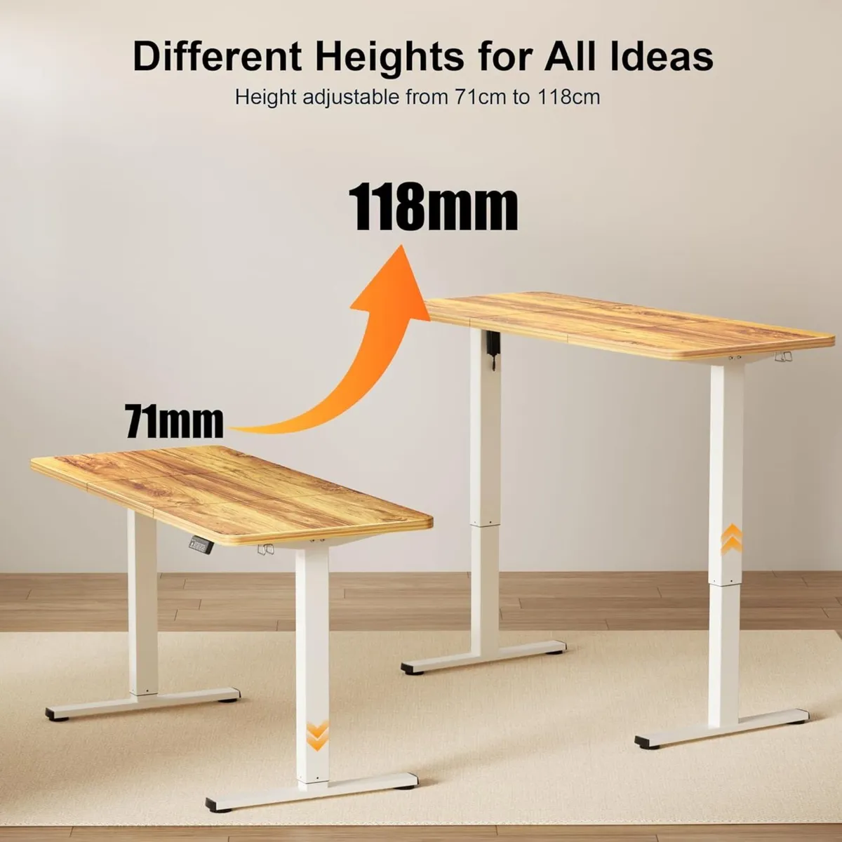 Standing Desk 140x60cm Height Adjustable Stand Up - Image 4