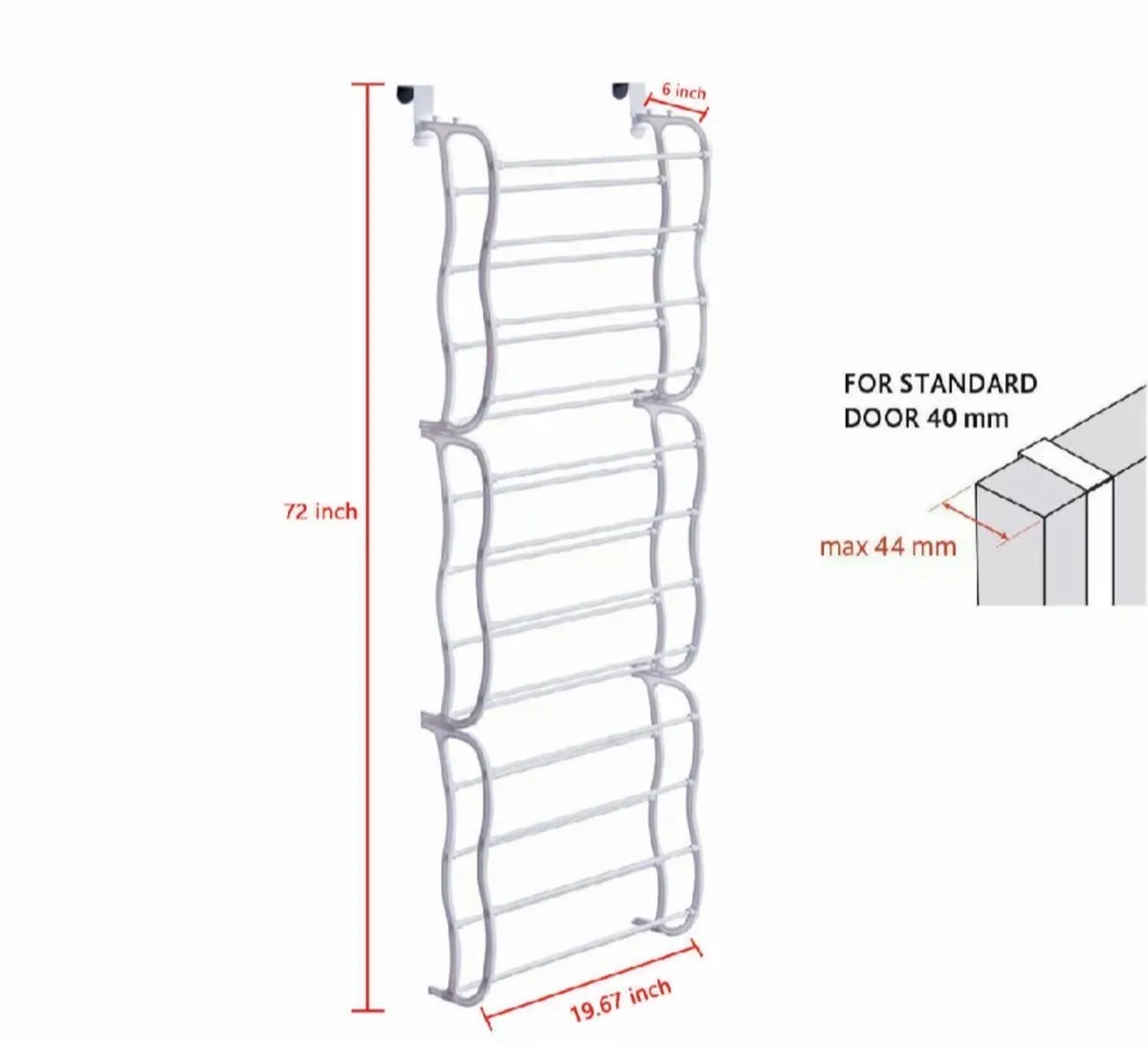 Over Door Metal Hanging Shoe Rack Organiser NEW - Image 3