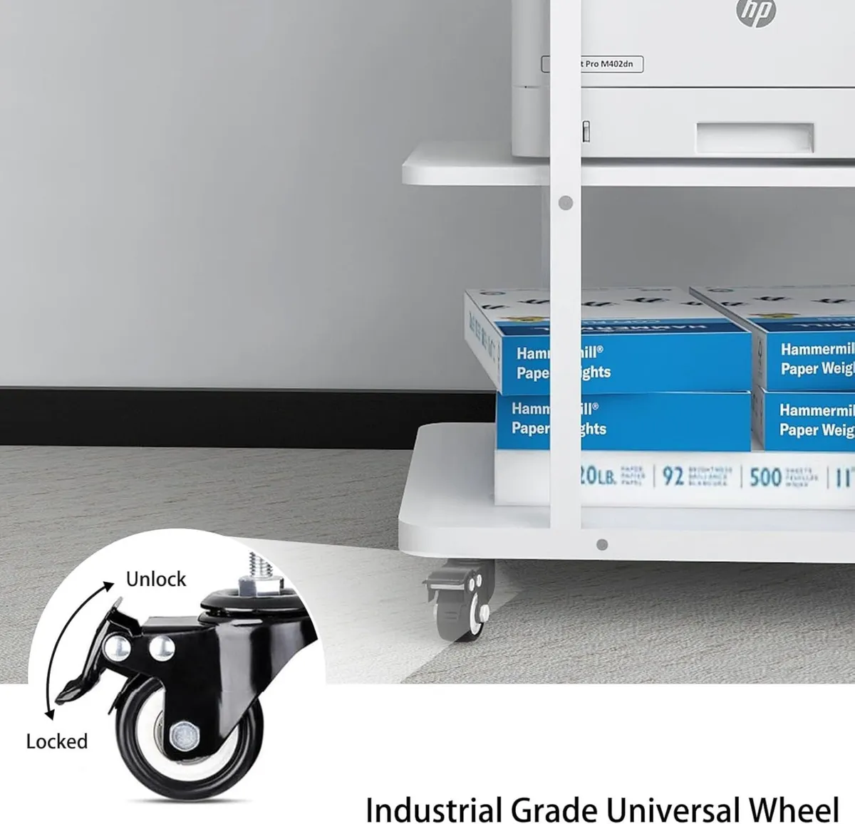 3-Tier Laser Printer Stand with Storage 60x50x67cm - Image 4