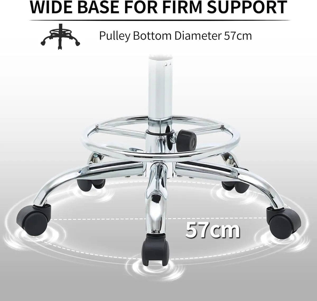 Ergonomic Rolling Office Stool Chair with - Image 3