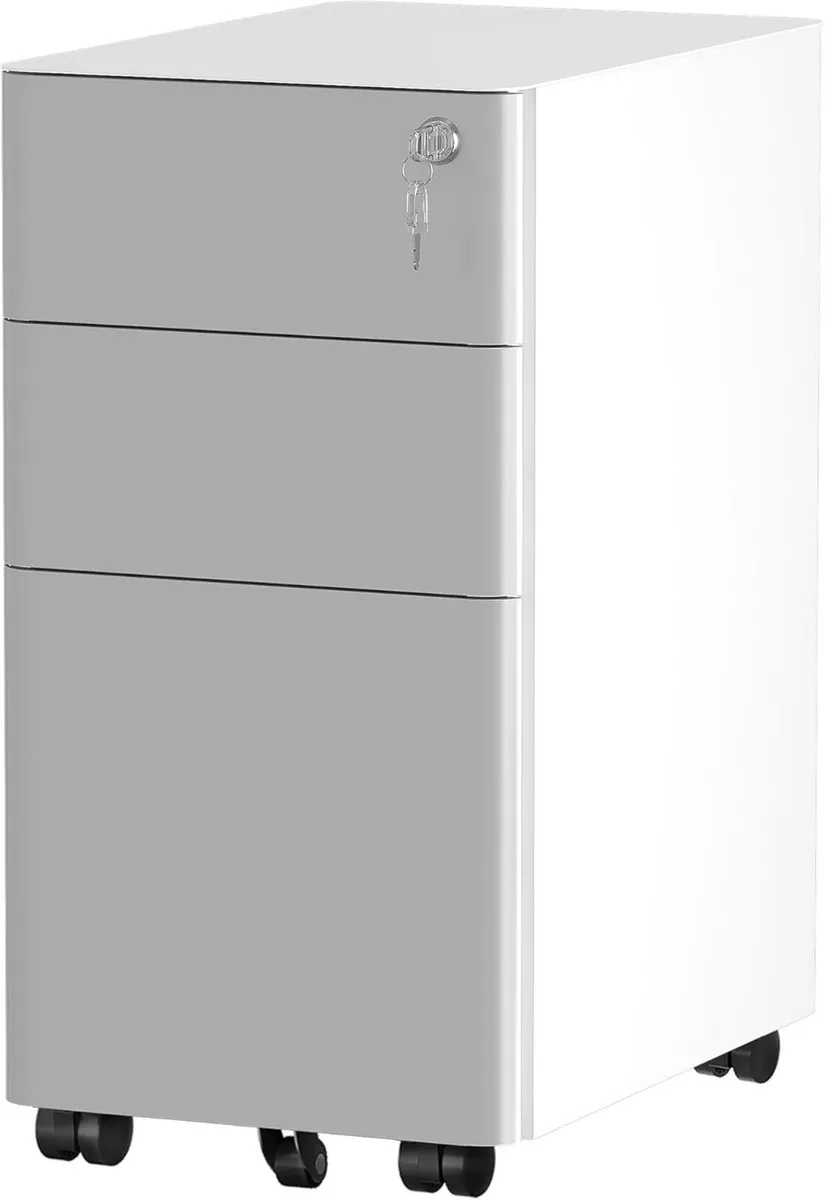 3-Drawers Filing Cabinet Lockable Home Office - Image 1