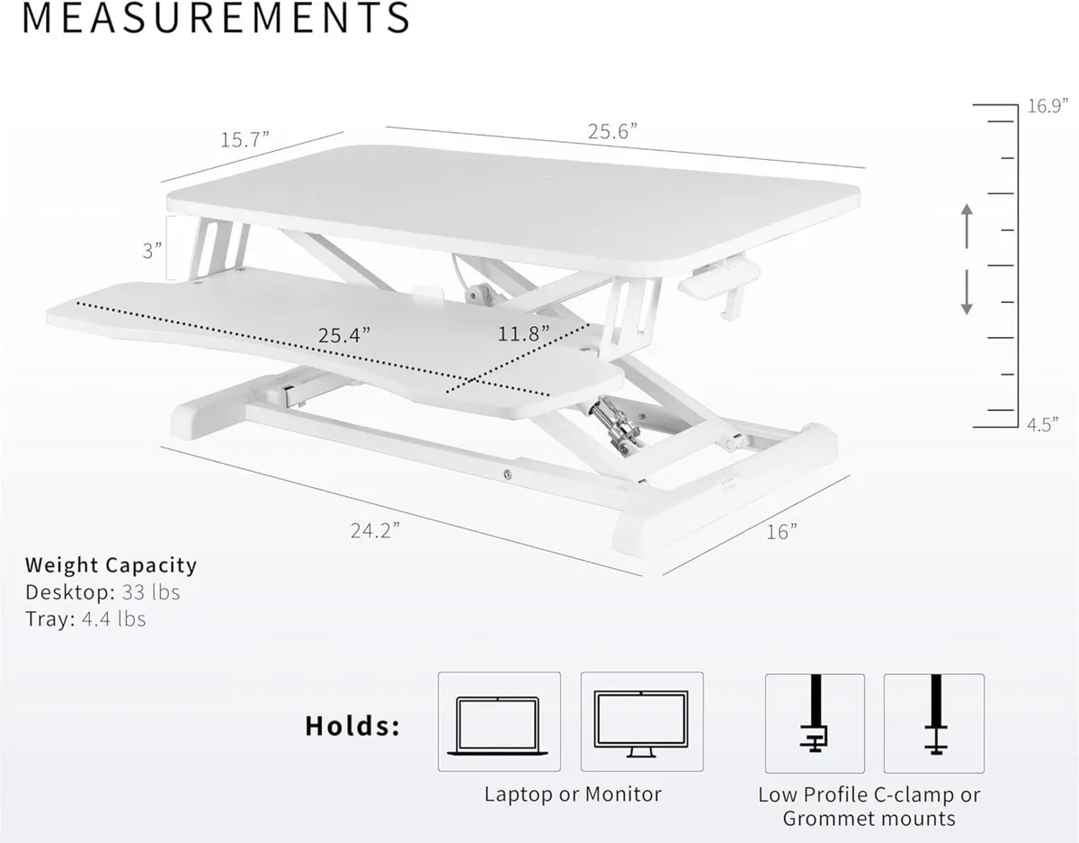 66 cm Desk Converter K Series Height Adjustable - Image 3