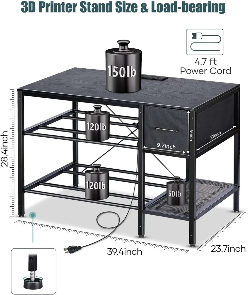 3D Printer Stand with Filaments Storage - Table - Image 2