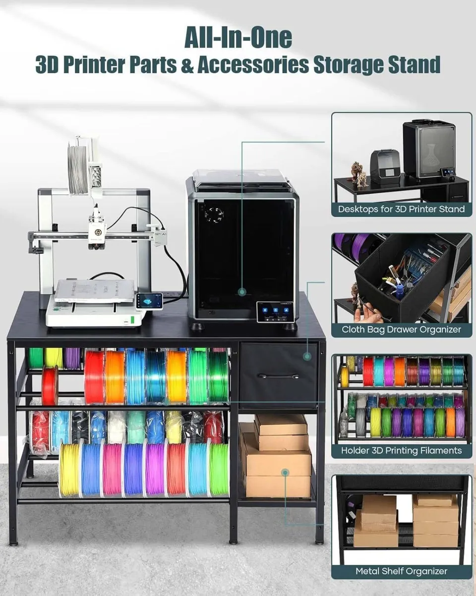 3D Printer Stand with Filaments Storage - Table - Image 3