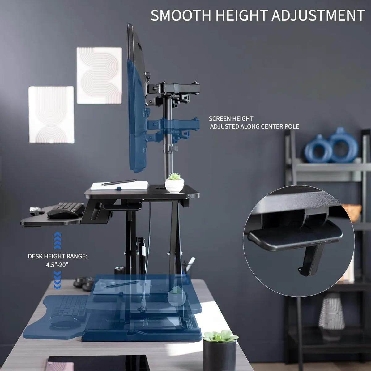 Height Adjustable 81 cm Standing Desk Converter - Image 4