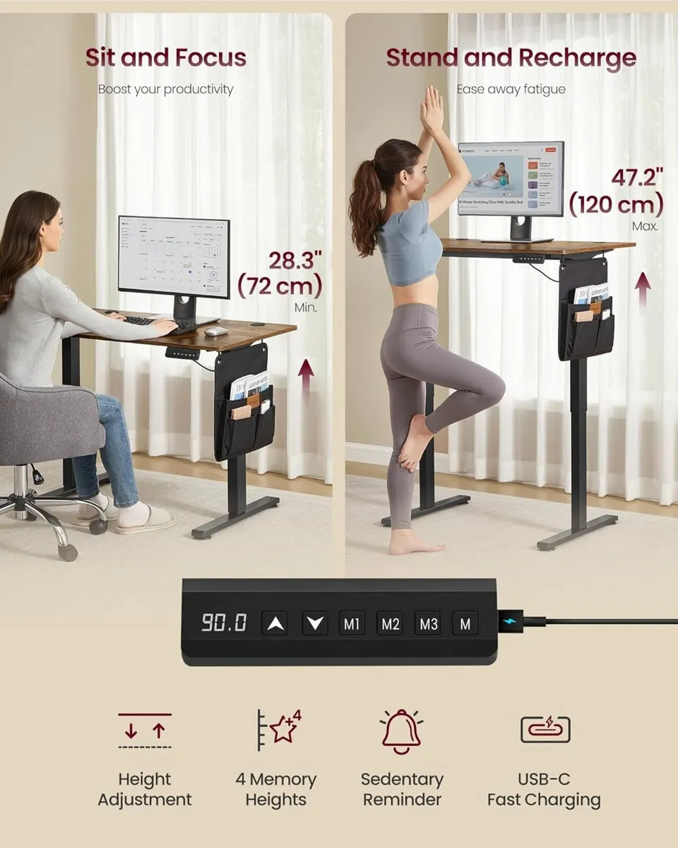Electric Standing Desk Height Adjustable 100 x 60 - Image 4