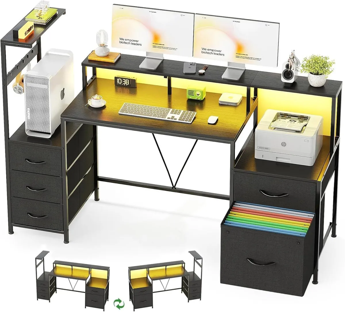 160cm Computer Desk with Printer Stand and - Image 1