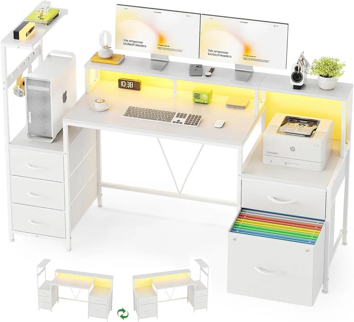 160cm Computer Desk with Printer Stand and - Image 1