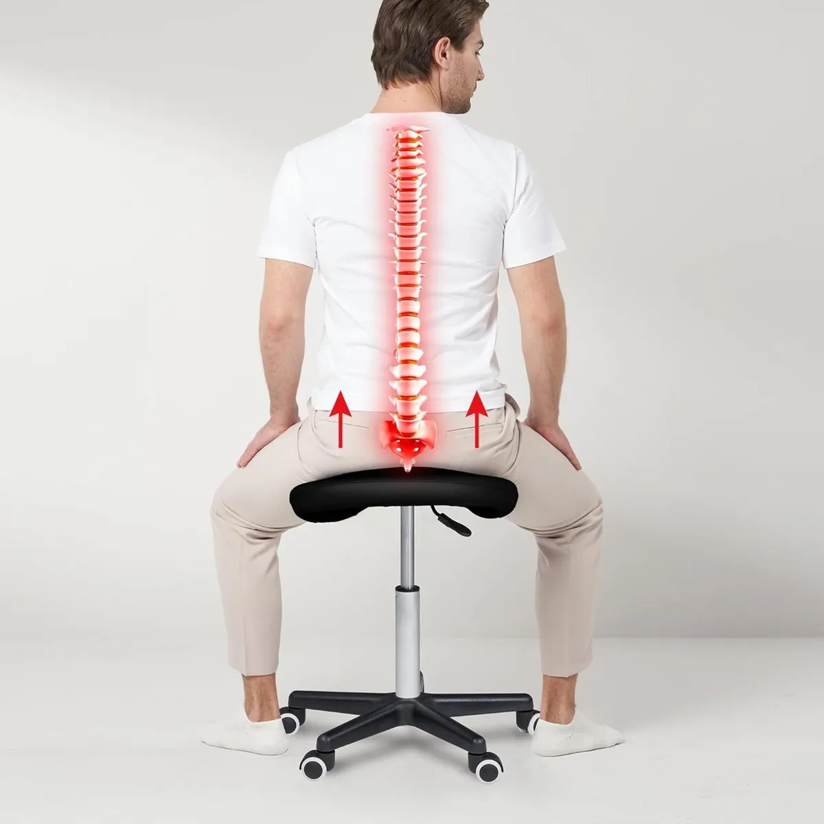 Master Massage Saddle Stool Rolling Swivel Work - Image 2