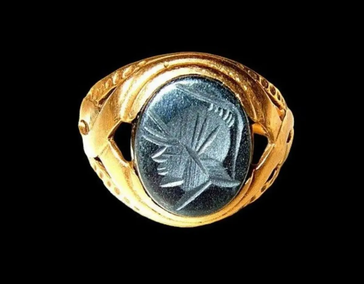 Vintage 9ct Hematite Intaglio Signet Ring - Image 3