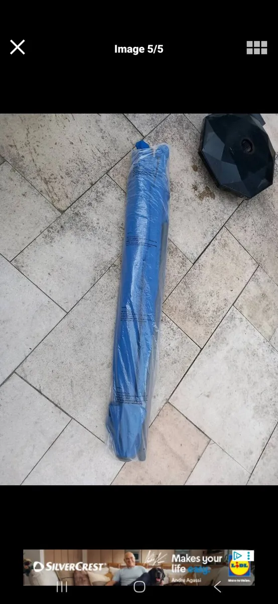 Blue parasol and concrete base - Image 2