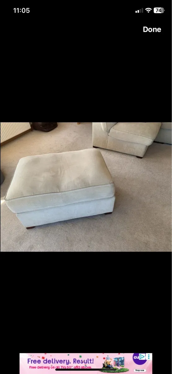 L Shaped Couch and matching Footstool - Image 1