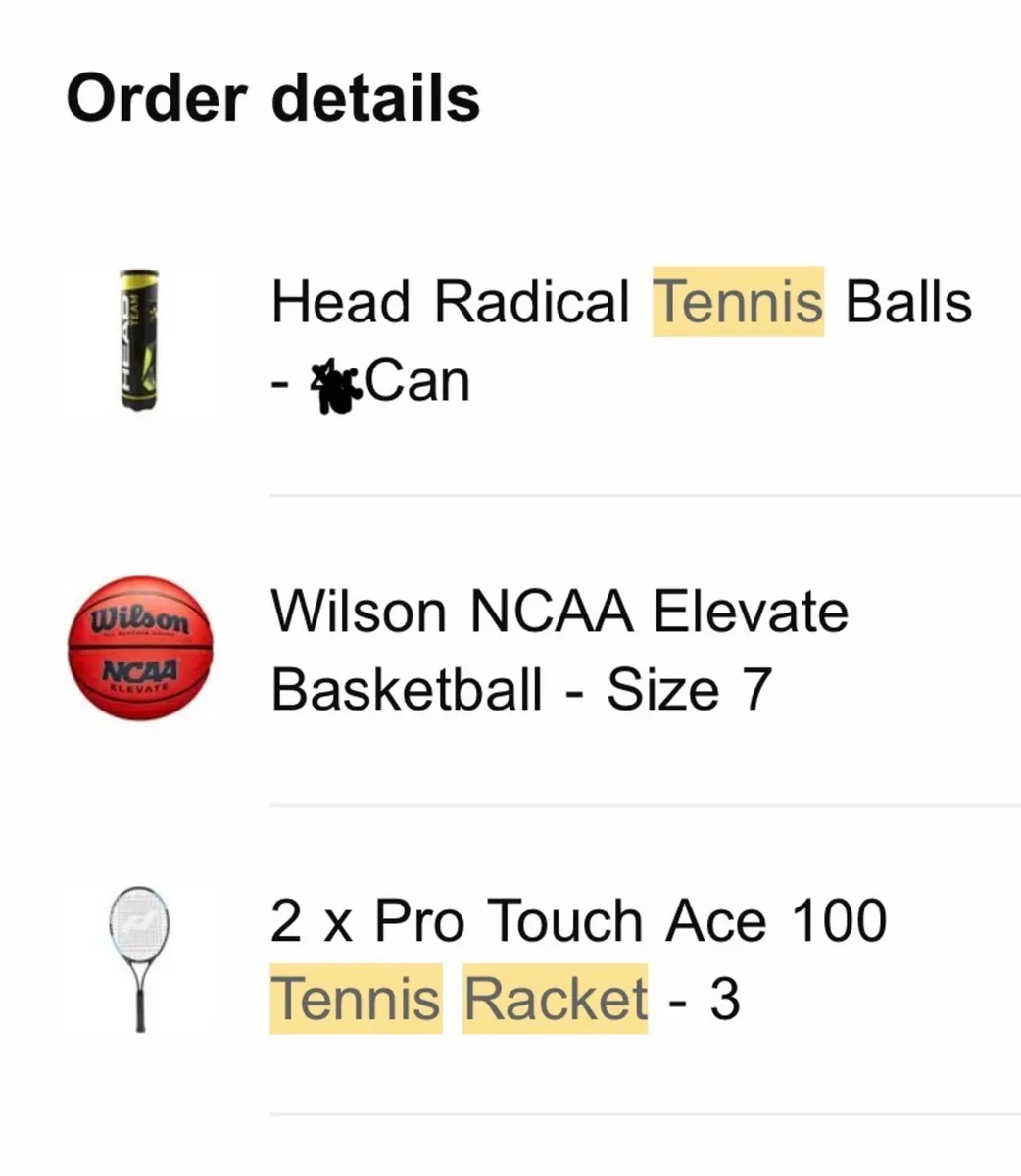 Basketball, 2 tennis rackets, 2 tennis balls - Image 2