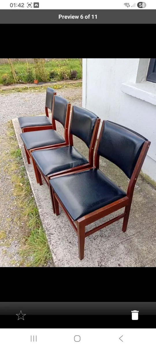 crannac mid century dining chairs x5 - Image 2