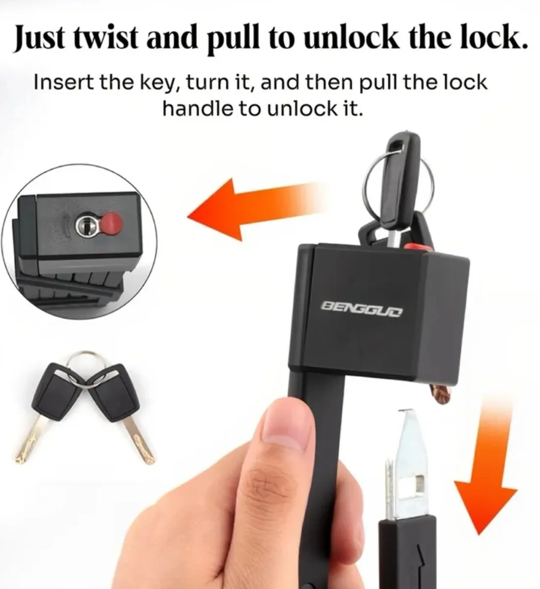 Portable Anti-Theft Zinc Alloy Folding Lock - Image 2