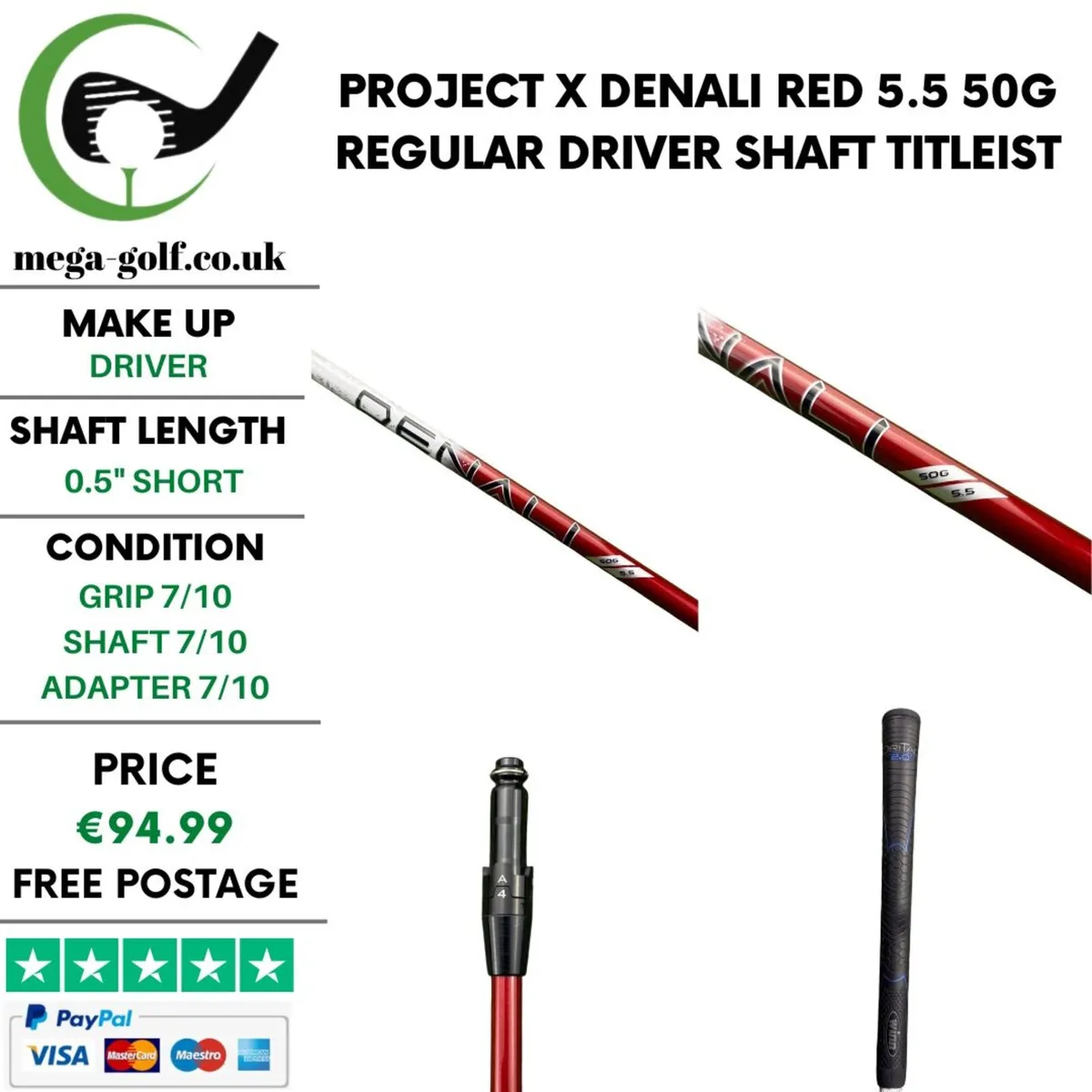 Project X Denali Red 5.5 50g Regular Driver Shaft - Image 1