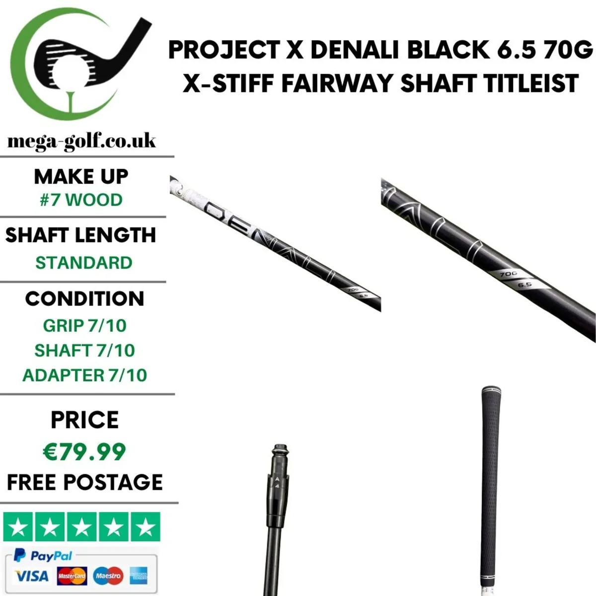 Project X Denali Black 6.5 70G X-Stiff #7 Wood - Image 1
