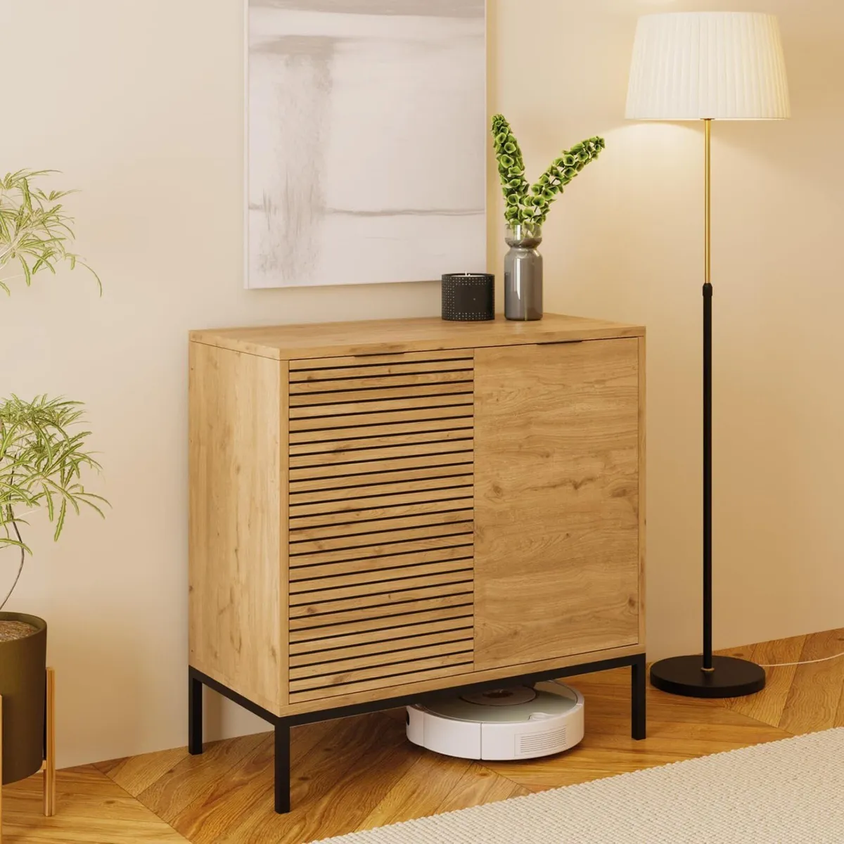 Alya 80 cm Narrow Sideboard Cabinet - Modern - Image 4