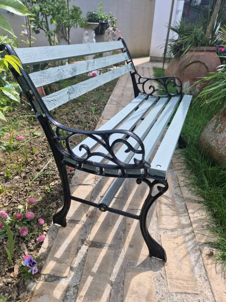 Garden bench kids children boys girls cast iron - Image 3