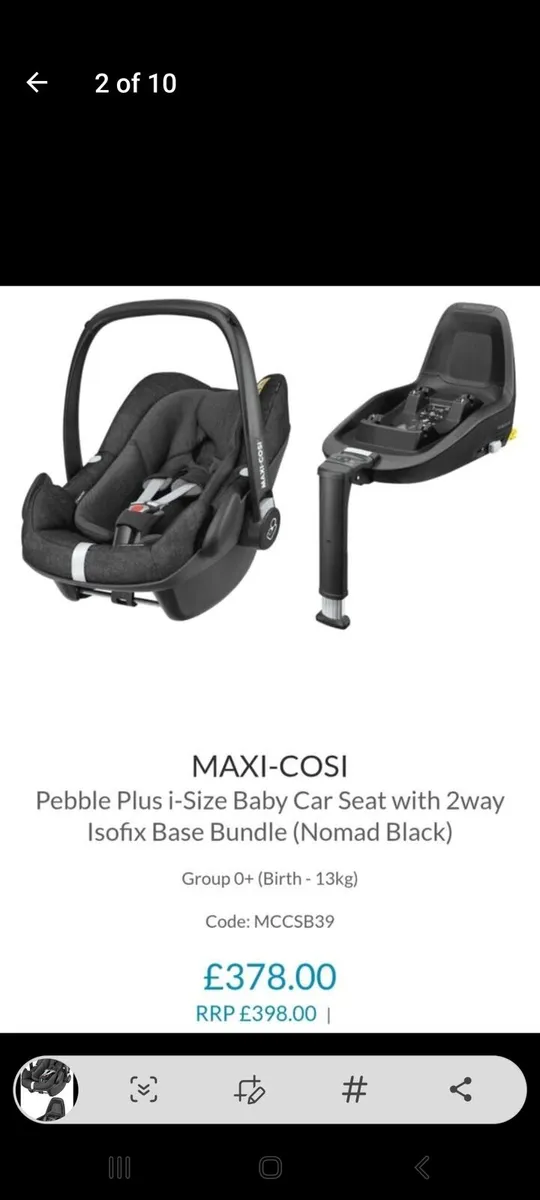 Maxi cosi 2wayfix with maxi cosi car seat - Image 1