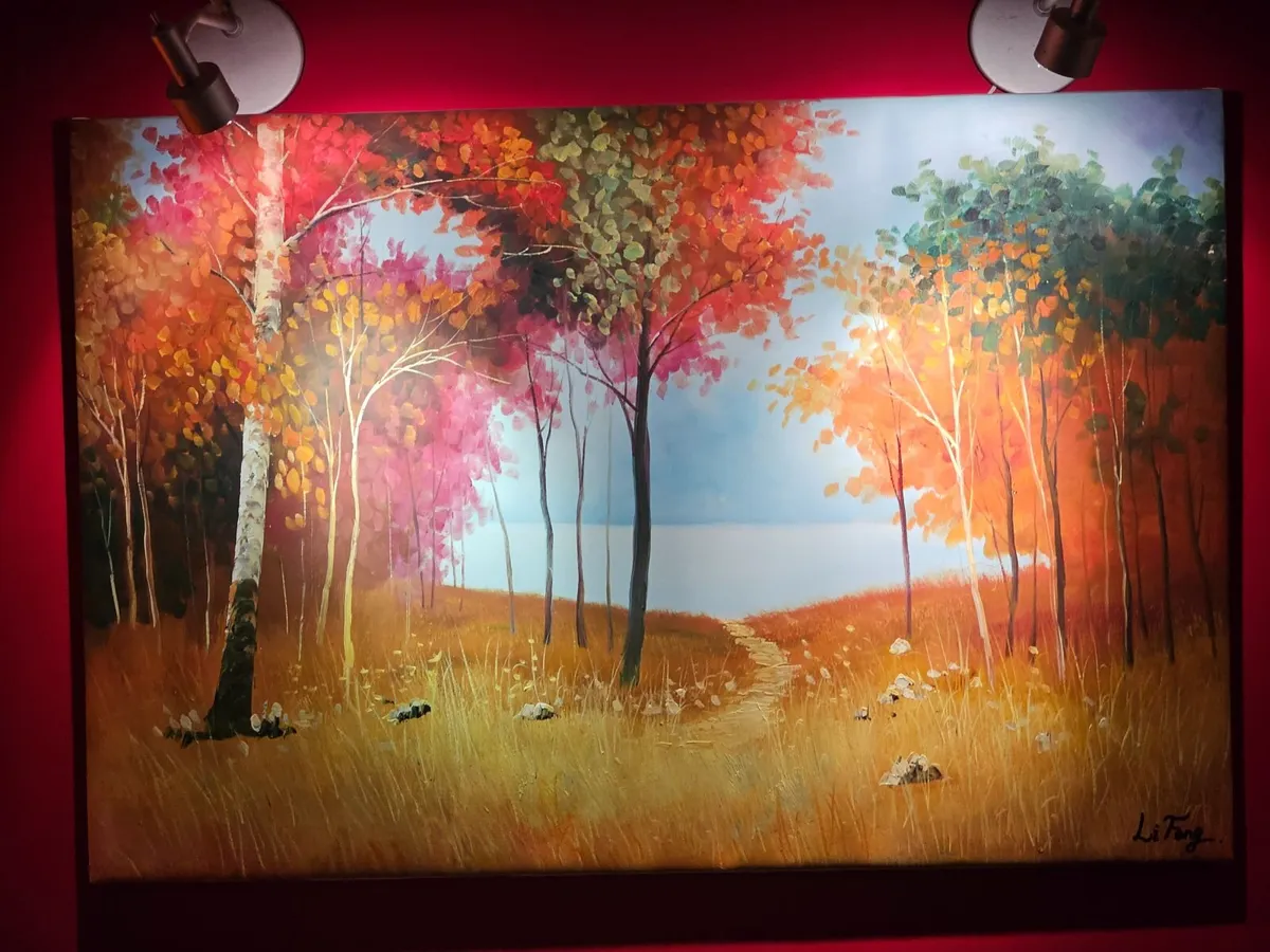 Painting Lake Sea Woods Forest scene Li Fang - Image 3