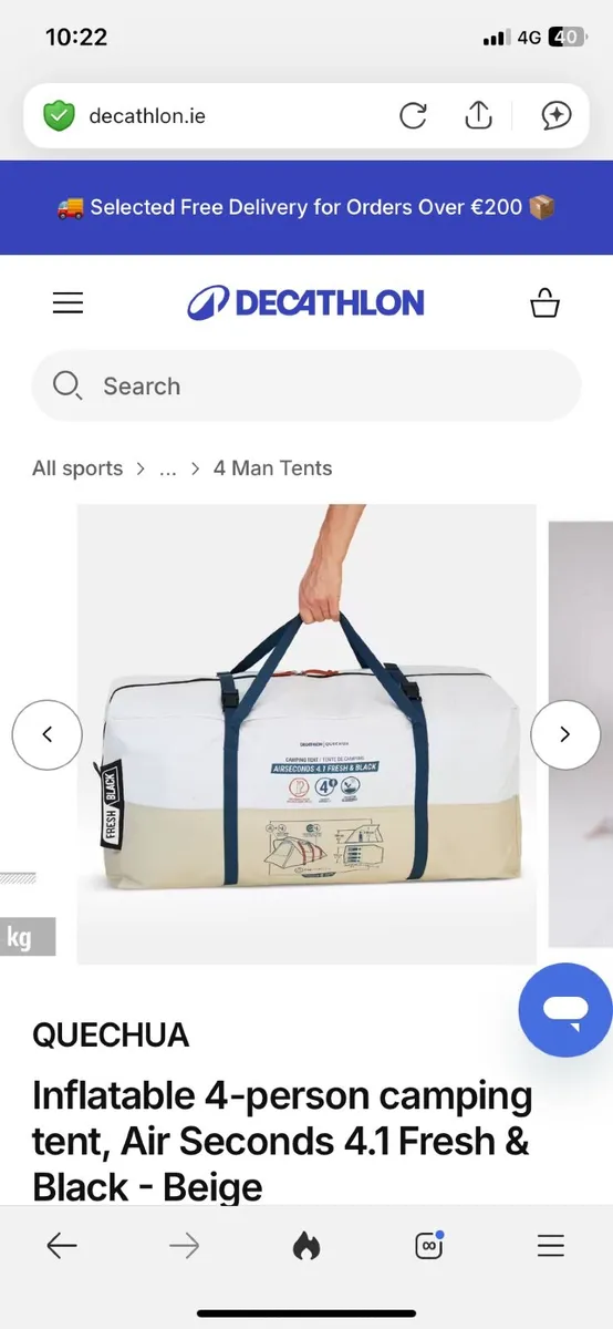 Quechua 4 person air Tent - used once - Image 3