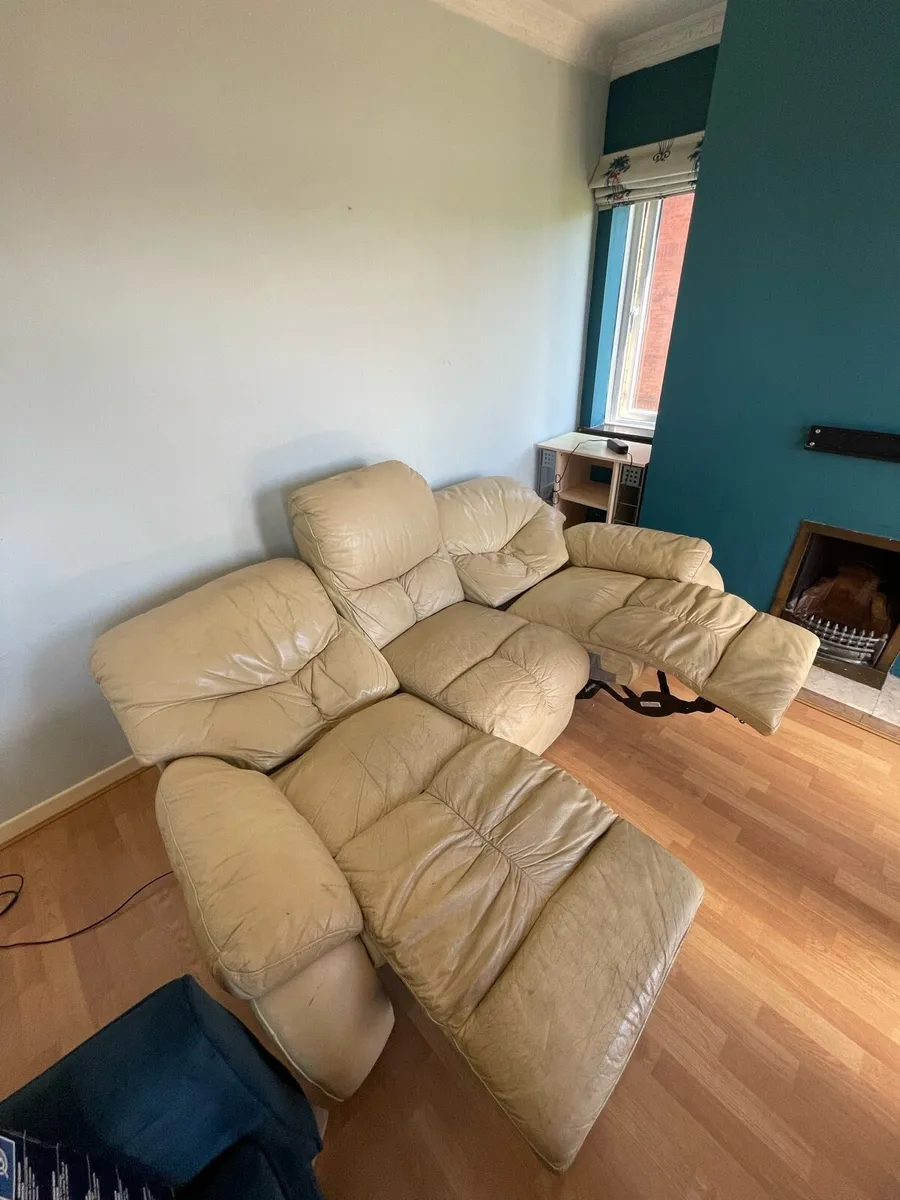 Authentic Leather Recliner Couch - Image 1