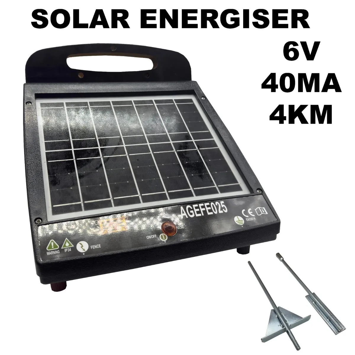 Electric Fence Solar Energiser 6V 0.25 Joules 4Km - Image 1