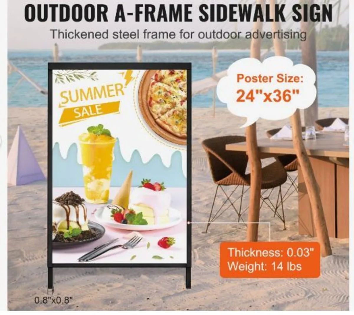 A Frame Sidewalk Sign, 24x36 Inch - Image 4