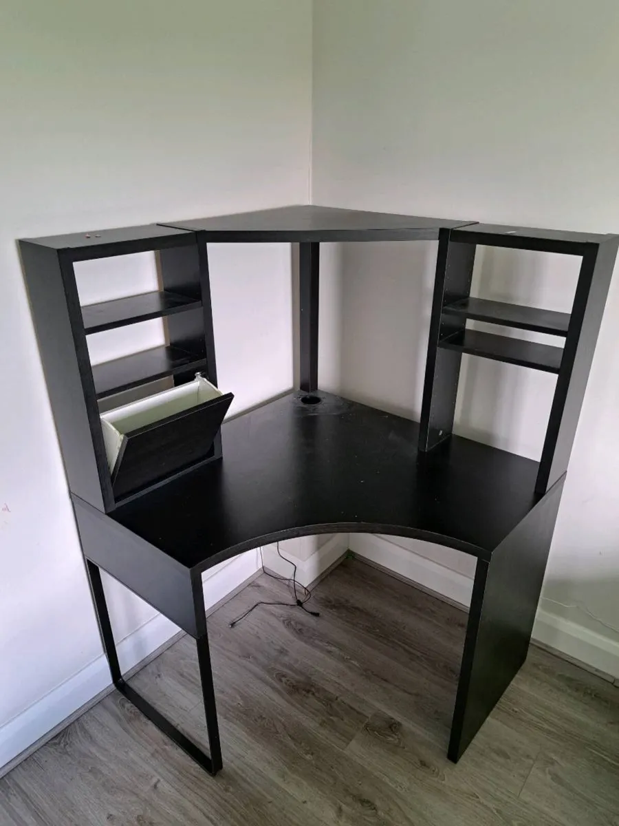 Ikea computer table , Corner workstation, black-br - Image 2
