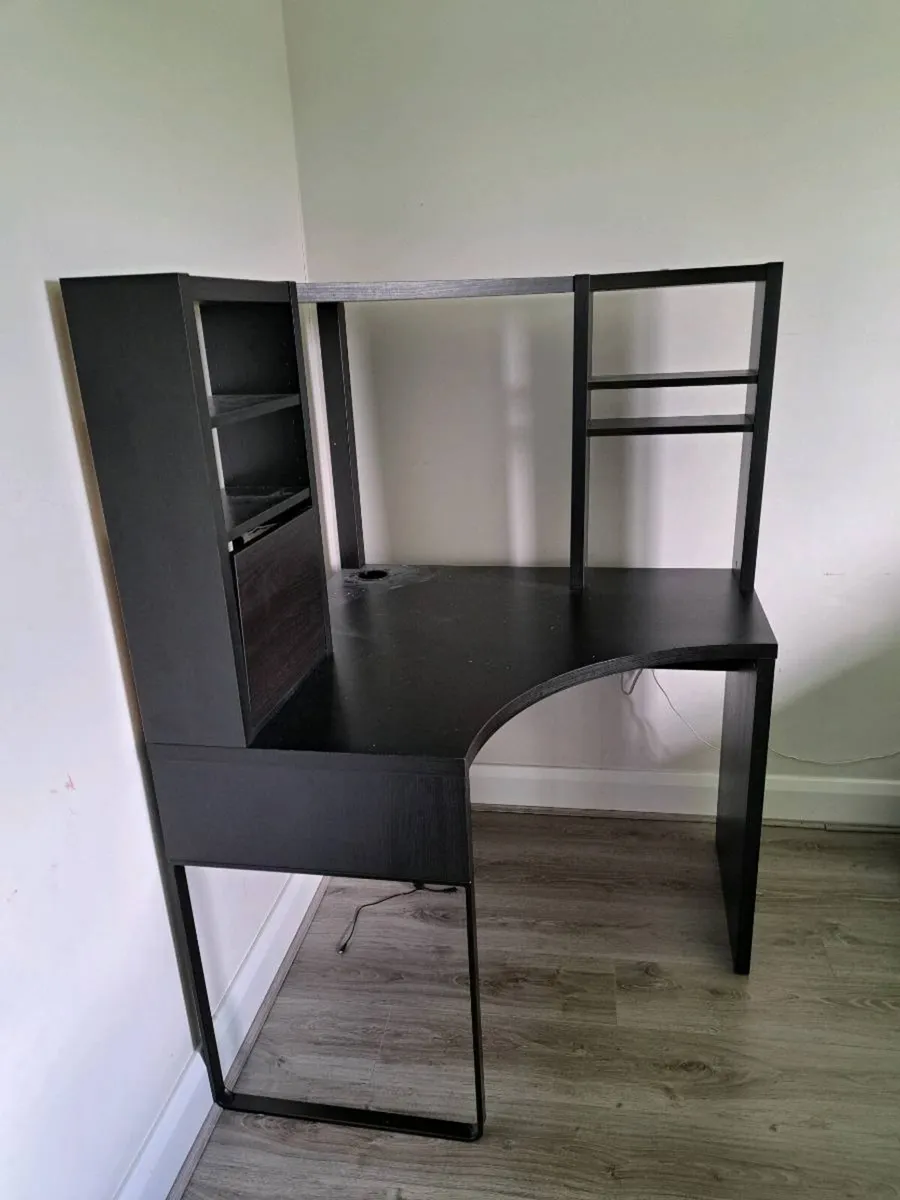 Ikea computer table , Corner workstation, black-br - Image 3