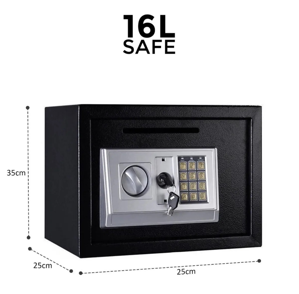 NEW 16L Electronic Safe 25x25x35cm for Home/Office - Image 1