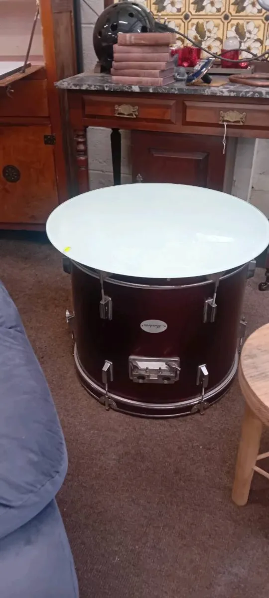 Upcycled Drum Coffee Table - Image 3
