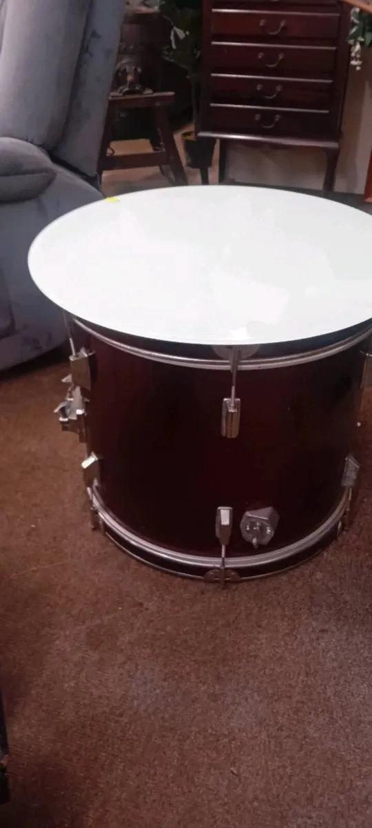 Upcycled Drum Coffee Table - Image 1